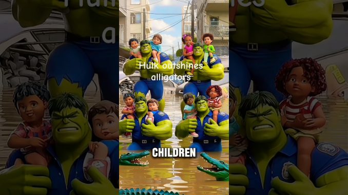 AI-Generated News: Hulk Outshines Alligators in Florida Flood Rescue.#aifusion #florida #fps