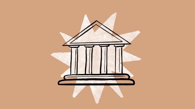 Image of a government building from Anthropic as the artificial intelligence company urges regulation, or potential federal legislation, to mitigate the potential risks and dangers of AI to society.