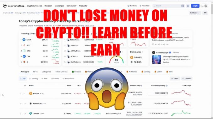 Coin Market Cap Explained - Tutorial For Crypto Beginners!!!