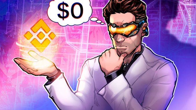 Binance Says Tokens Did Not Actually Lose 100% of Value in Market Crash