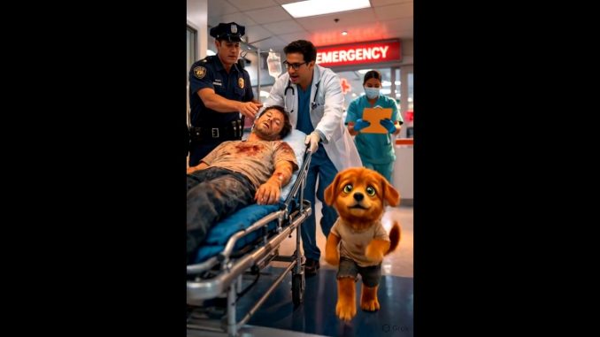 Brave Puppy Guides Police To Save A Life Fast 🐶🚔 #ai #puppystory #shorts brave puppy saves man