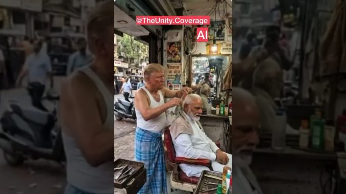 AI Generated Modi Trump hair dressing #ai #news #viralvideo #viral #viralshorts #shortvideo
