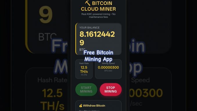 Free Bitcoin Mining App 2026 🔥 Earn BTC on Mobile | Crypto Mining App #bitcoin #crypto #btc #mining