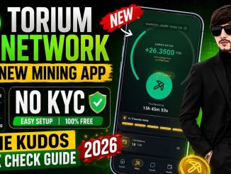 Torium Network New Mining App No KYC | Mine Kudos Rank Check Guide 2026