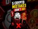 5 Crypto Mistakes That Could Cost You Everything🚨#crypto#cryptoscam#cryptosafety #cryptoscams#shorts