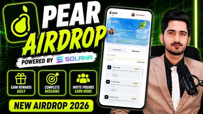 PEAR Airdrop — Powered by Solana Step-By-Step Guide | New Free Crypto Airdrop 2026