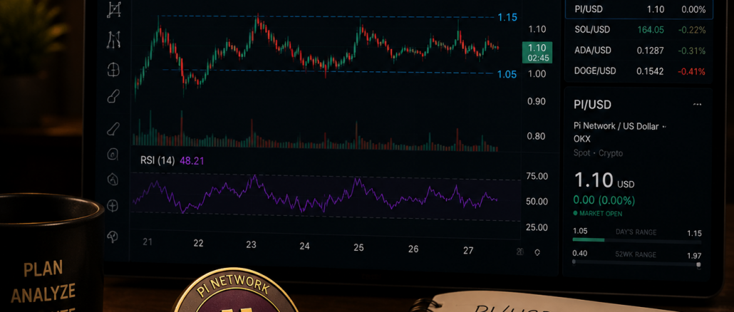 The PI token consolidating around $0.125.