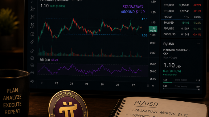 The PI token consolidating around $0.125.