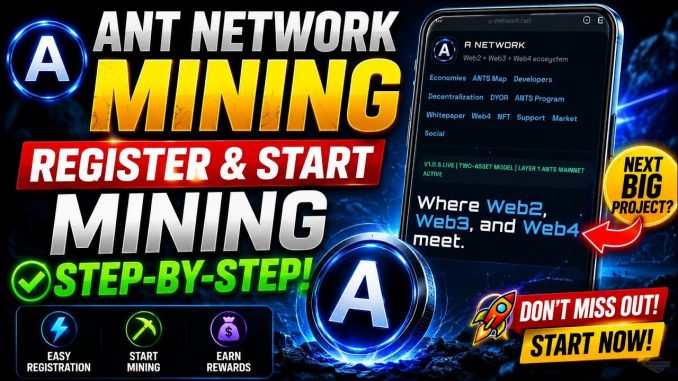 ANT Network Mining 2026 🚀 Register Now Before It's Too Late! #crypto #mining