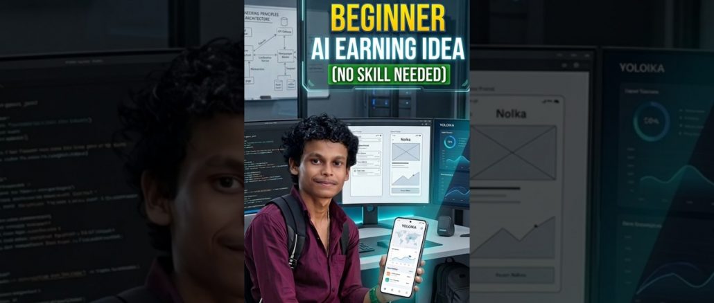 Beginner Earning Idea: No Skill Needed! 📱💰Zero Skill AI Earning Idea for Beginners 🤯 #shorts