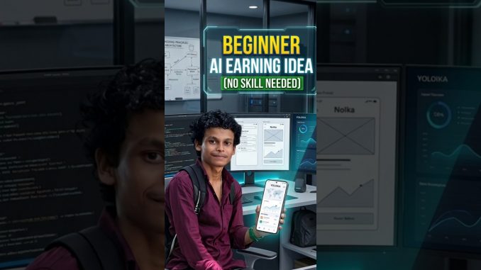 Beginner Earning Idea: No Skill Needed! 📱💰Zero Skill AI Earning Idea for Beginners 🤯 #shorts