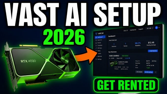 Vast AI Host Setup 2026 - Full Install + How to Price Your GPU to Get Rented FAST!