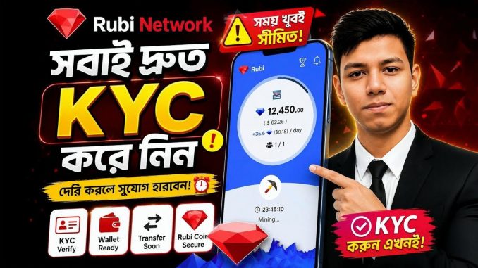 Rubi Network Mining Kyc Start Criteria TGE Migration Offer 2026। Same Pi Mining। Rubi List Soon
