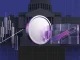 XRP-inspired coin beside abstract market levels and a Senate vote indicator in a purple-magenta crypto news scene